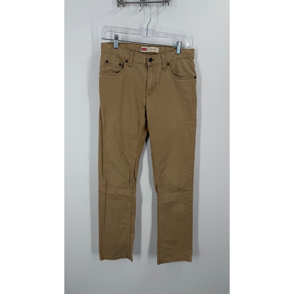 Levi's 511 Slim Pants Kids Size 16 Brown Khaki Stretch Chino